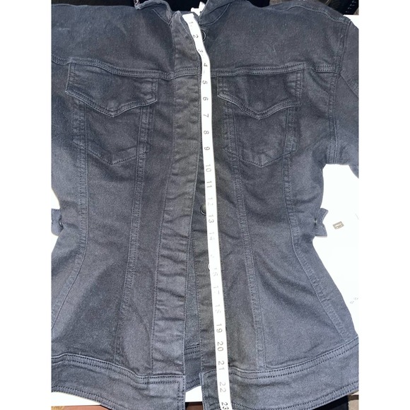 NWT Good American black contour denim jacket size 3 (Large ) - Picture 5 of 12